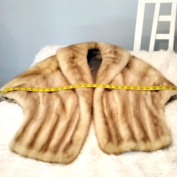 Vintage 1950's - 1960's Blonde Mink Stole with shawl collar - Picture 13 of 16